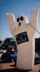 ghost shape giant Halloween advertising inflatables for rent and sale.